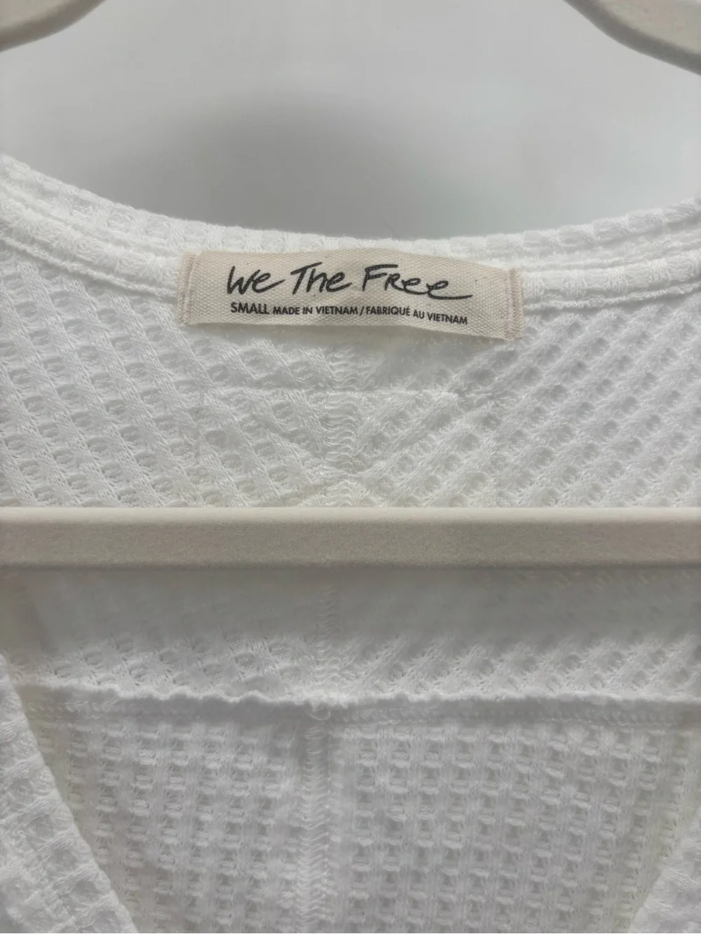 We The Free Coraline Thermal Top Oversized Waffle Knit Asymmetrical Top Size Sm